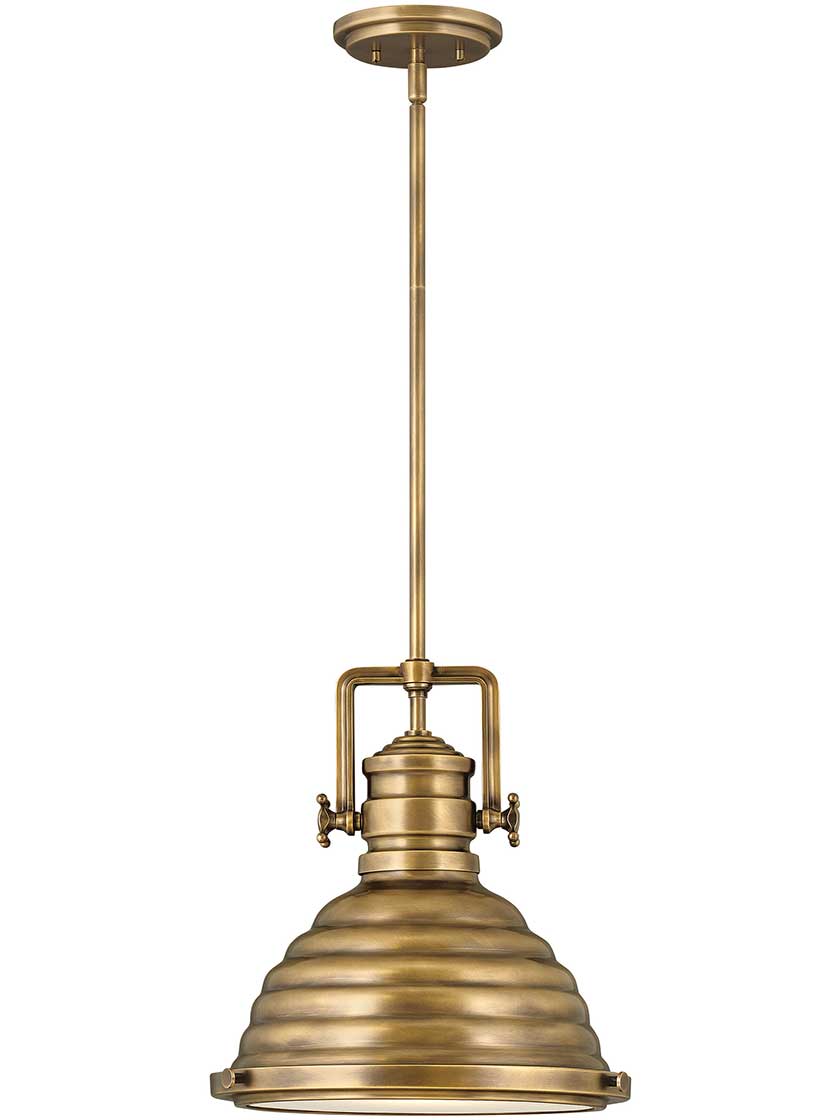 Keating 1-Light Pendant in Heritage Brass.